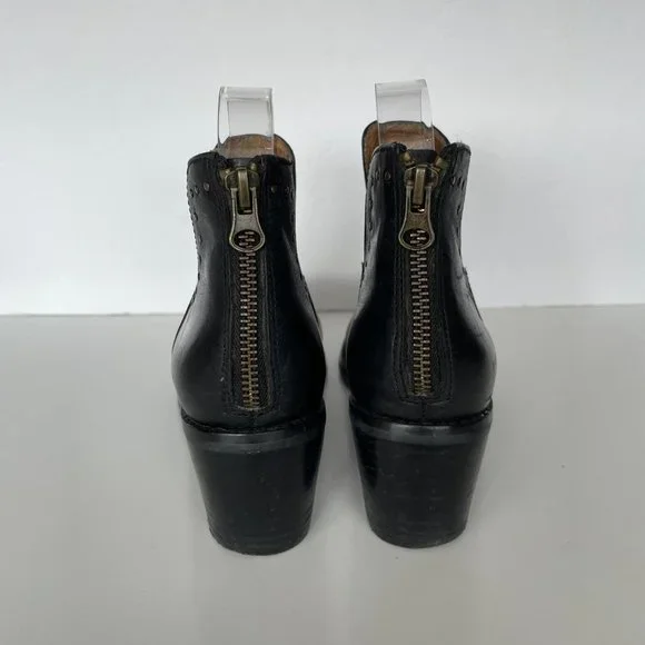 MIZ Mooz Nicole Ankle Booties Leather Studded Black 6.5 - Picture 3 of 9